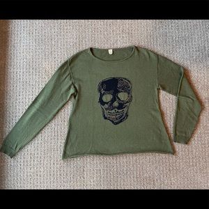 Farm Rio Skull Embroidered Short Sweater